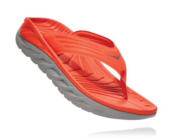 Hoka One One ORA Recovery Flip Mens UK - Red Recovery Flip Flops - RCKIH8245